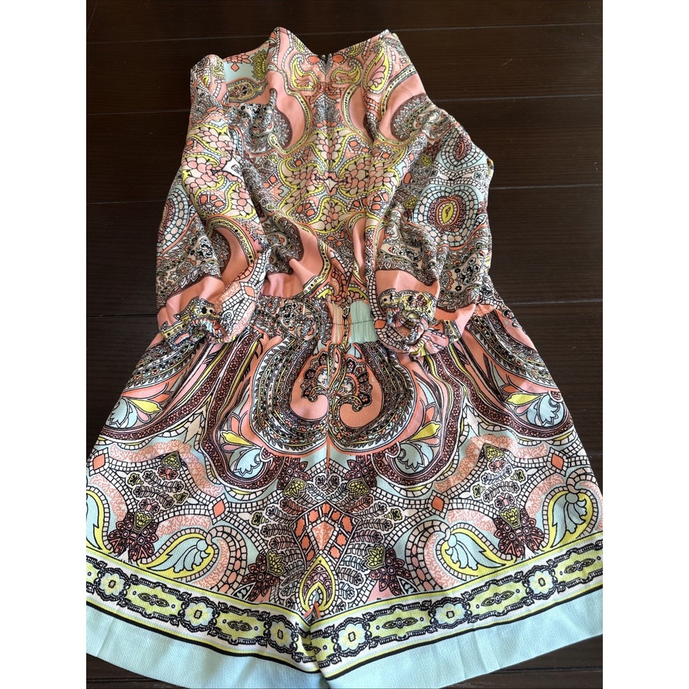 Bisou Bisou Paisley Boho Romper Size M,multicolor - Picture 6 of 8